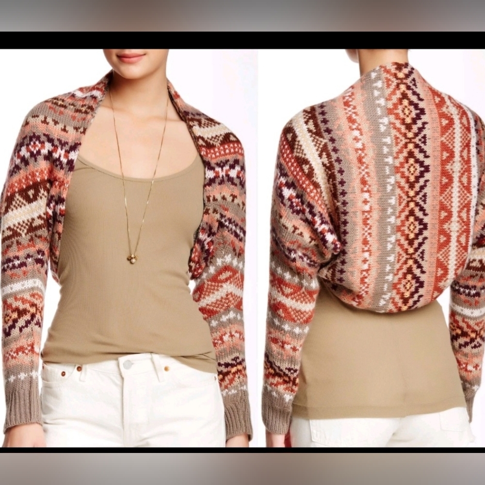 Free People Multicolor Geometric Shrug